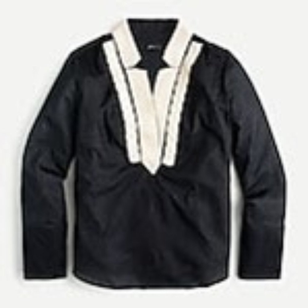 J. Crew- Soutache trim tunic in cotton voile